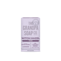 A lavender box of Witch Hazel Bar Soap, made with organic witch hazel for gentle cleaning. It's organic, vegan, cruelty-free, and free from sulfates, parabens, and artificial fragrances.